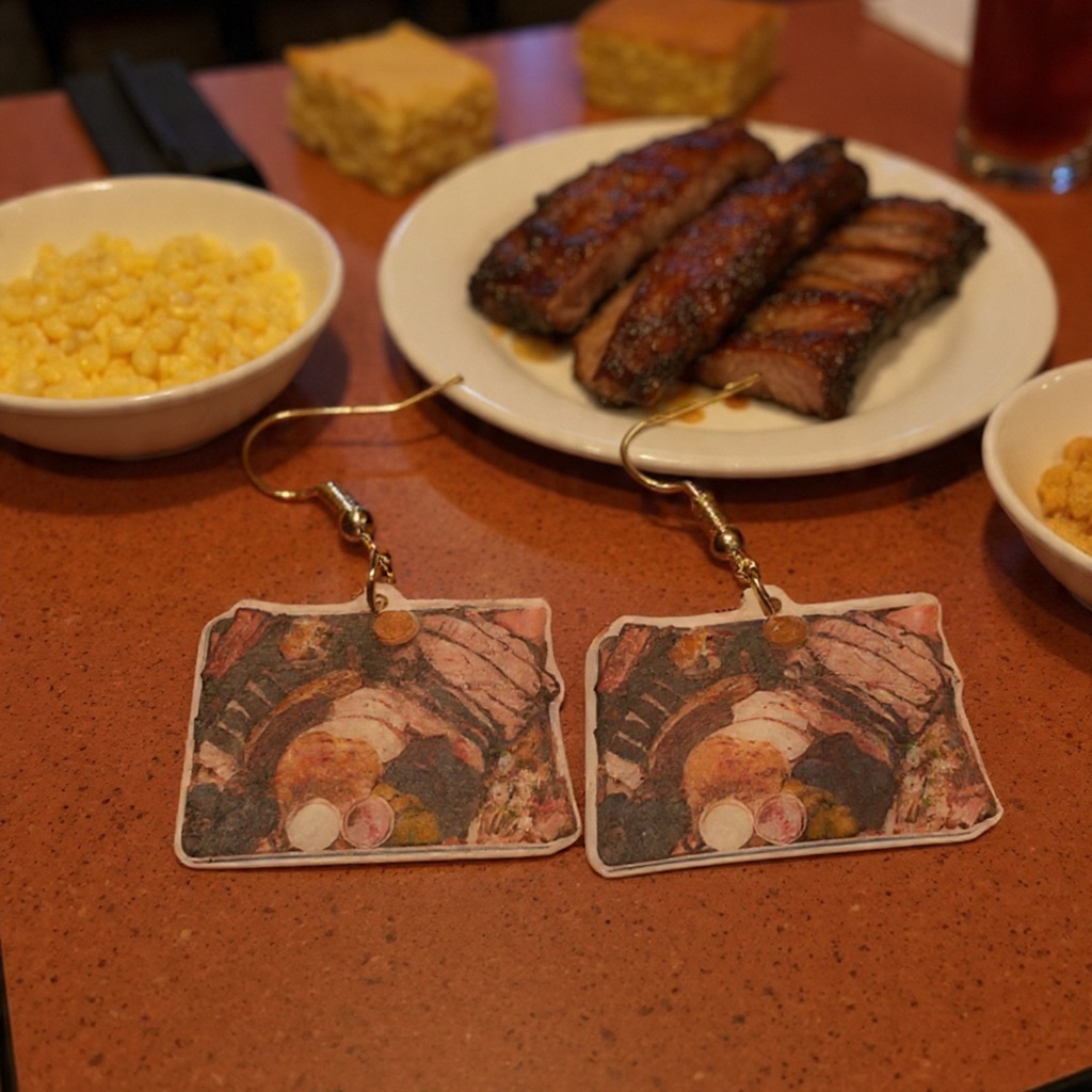 Handmade Barbecue Platter Earrings
